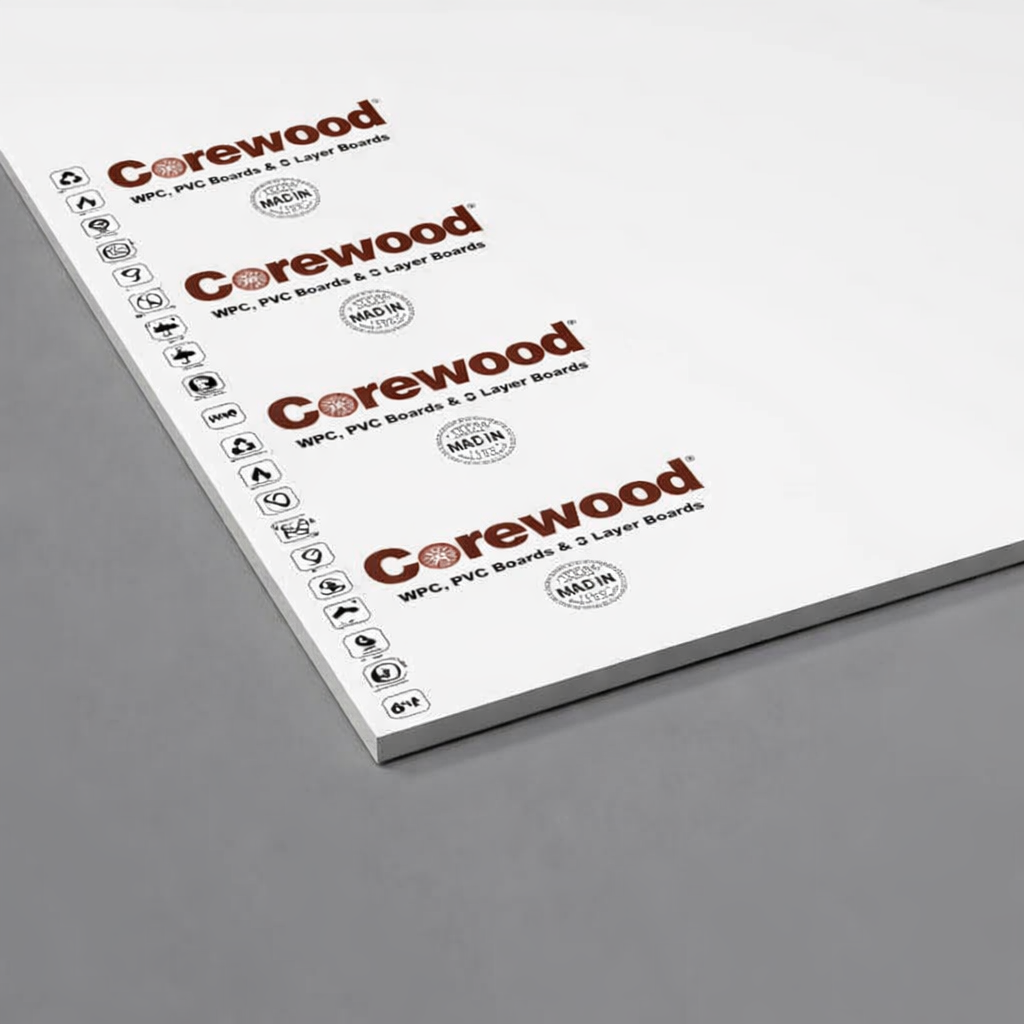 Corewood WPC boards engineered for furniture, interiors, and architectural applications with superior strength, moisture resistance, and durability.